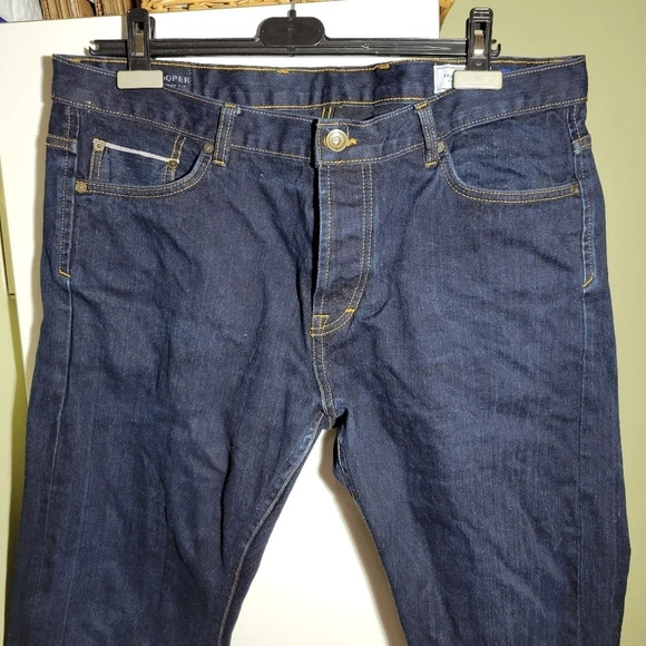 ❤️ 3 for $35 FRANK & Oak cooper slim fit straight leg dark denim jeans 38 x 34 - Picture 2 of 9